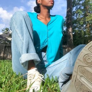 worthington vintage aqua blue cardigan